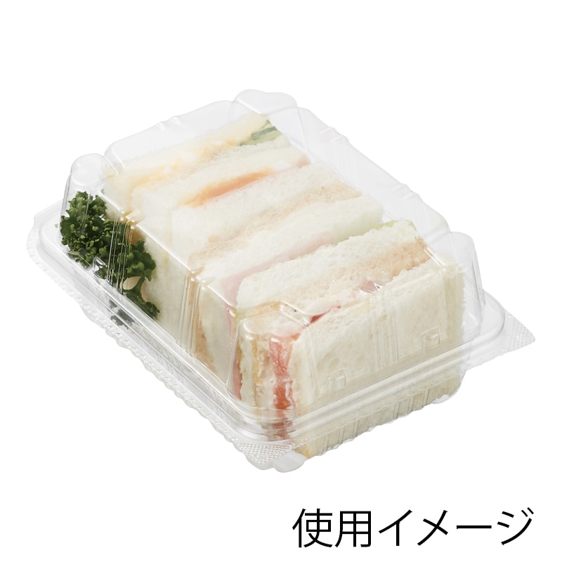 デンカポリマー 食品容器 フードパック(嵌合タイプ) サンドイッチ用 OPSW9-12(50) 50枚
