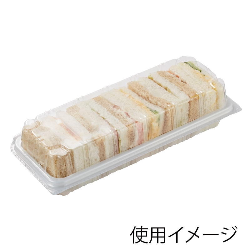 【直送品】 デンカポリマー 食品容器　嵌合フードパック サンドイッチ用 OPSW21－9（50）　白 50枚/袋（ご注文単位24袋）
