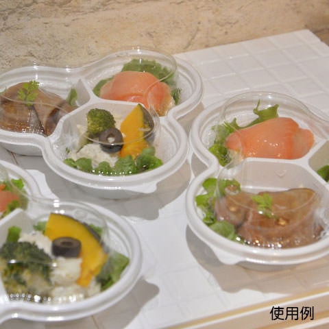 【直送品】 惣菜サラダ容器　トリオカップ　本体  白 50枚/袋（ご注文単位18袋）