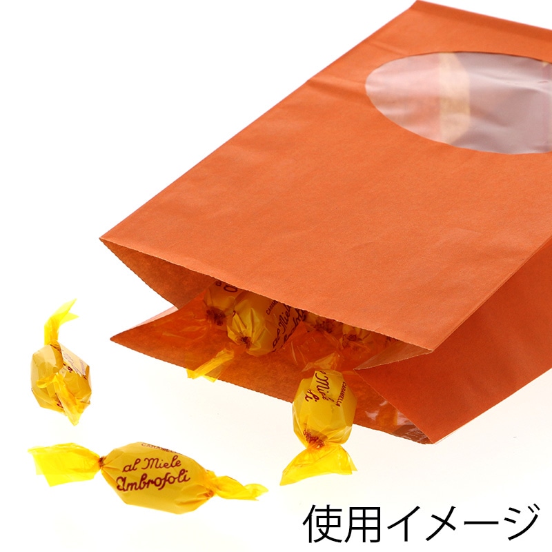 HEIKO 紙袋 窓付袋(内側ラミネート) S1F オレンジ 50枚｜【シモジマ】包装用品・店舗用品の通販サイト