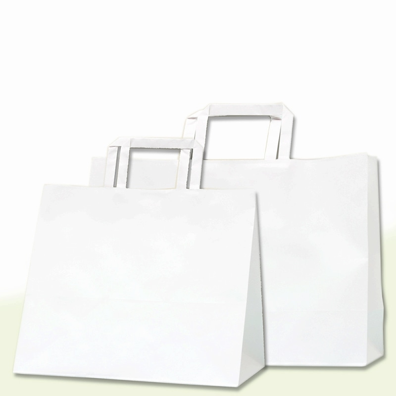 HEIKO 紙袋 Hフラットチャームバッグ 340-1(平手) N白無地 50枚 4901755351651 通販 包装用品・店舗用品のシモジマ  オンラインショップ
