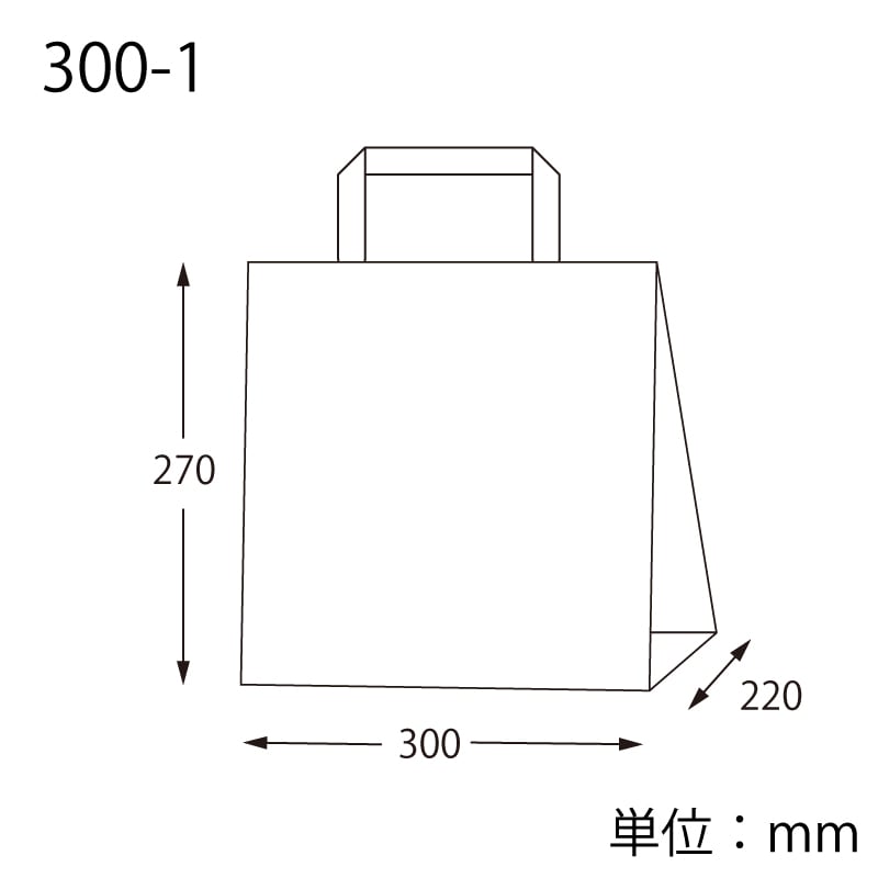 HEIKO 紙袋 Hフラットチャームバッグ 300-1(平手) 未晒チェッカー 50枚
