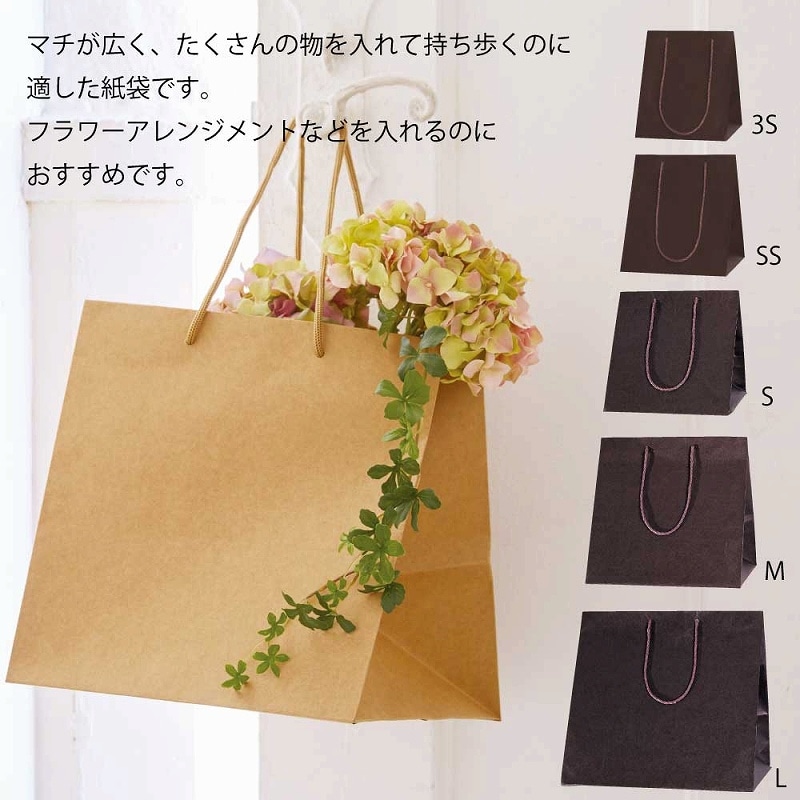 HEIKO 紙袋 カラーアレンジバッグ L 焦茶 10枚