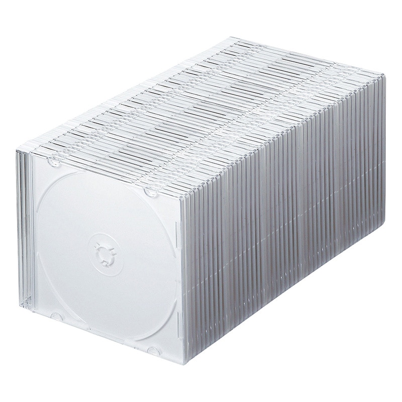 【直送品】 サンワサプライ Blu－ray・DVD・CDケース スリムタイプ FCD－PU50MWN2　ホワイト 1個（ご注文単位1個）