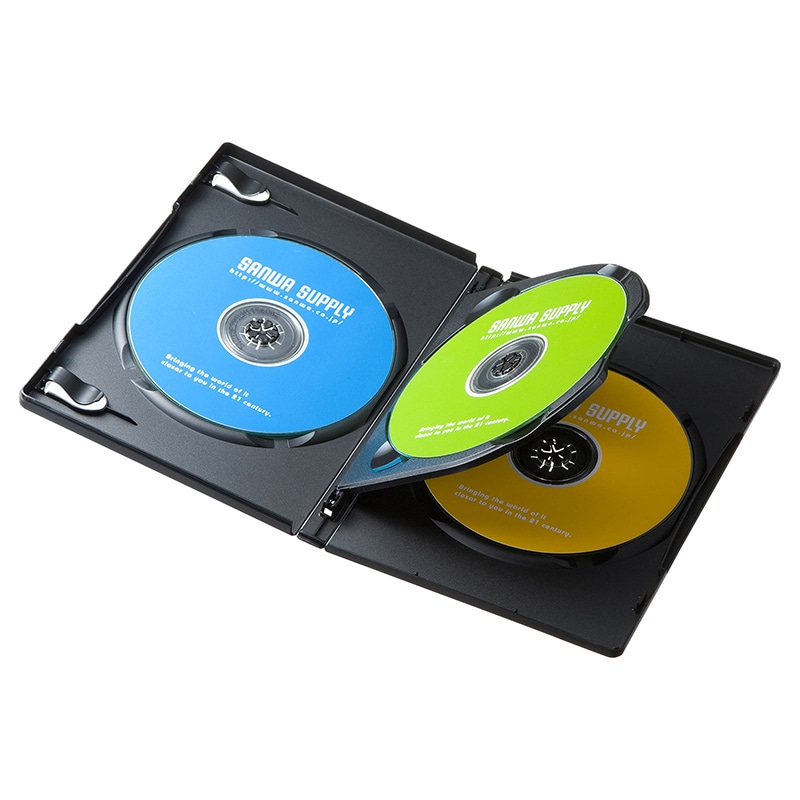【直送品】 サンワサプライ DVDトールケース　3枚セット  DVD－TN3－03BKN　ブラック 1個（ご注文単位1個）