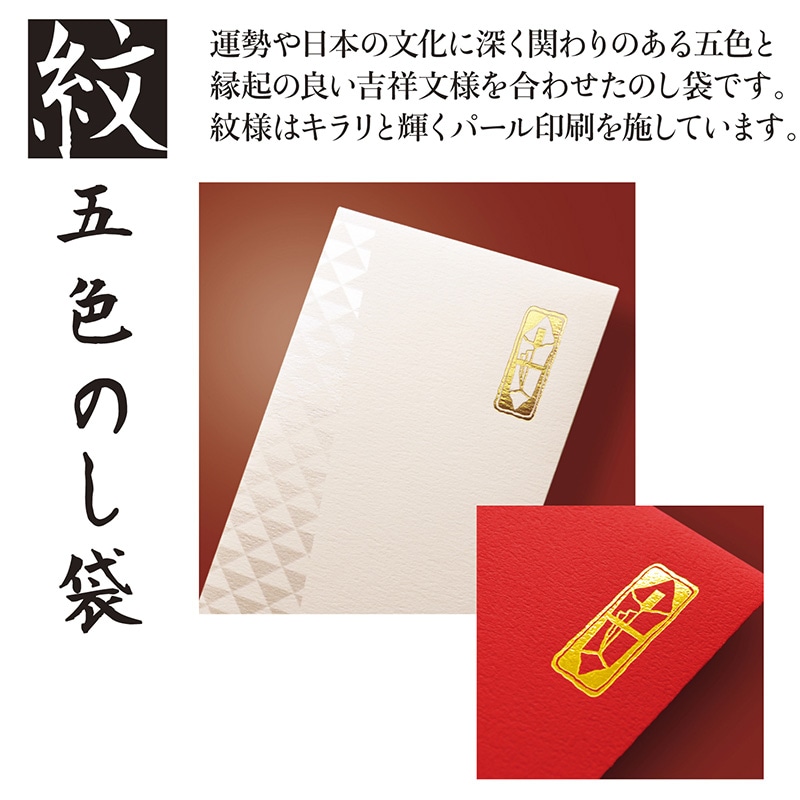 【直送品】 ササガワ 五色のし袋セット 紋　万型 5－8805 1セット（ご注文単位1セット）