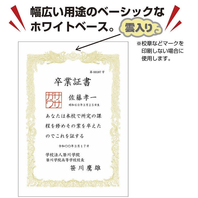 コクヨ 賞状用紙 ＯＡ対応 ヨコ書き用 タテ型 １０枚入 Ａ４ カ