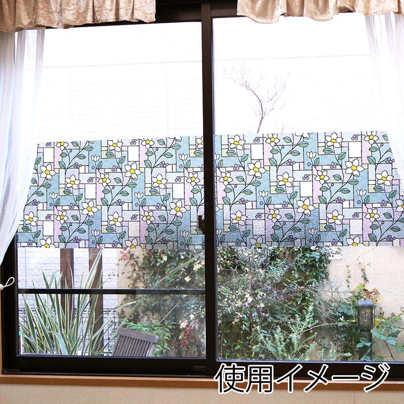 【直送品】 明和グラビア 窓飾りシート ステンドタイプ　パープル GLS－4657G 1枚（ご注文単位1枚）