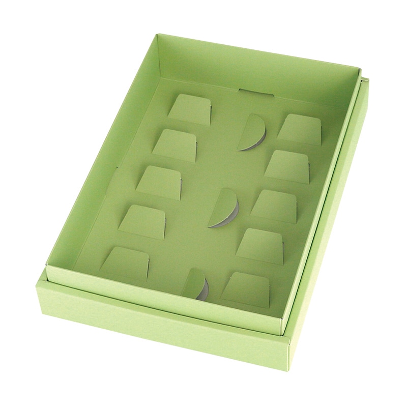 【直送品】 ヤマニパッケージ 洋菓子箱　ギフトBOX　フリー 中　グリーン 20－739G 100セット/箱（ご注文単位1箱）