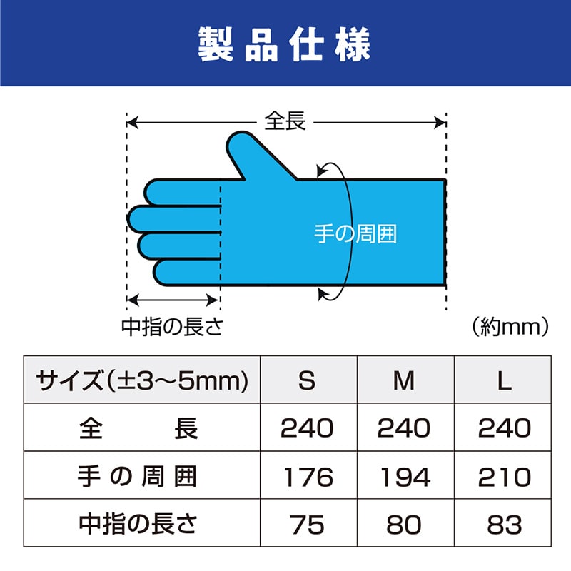 【直送品】 WEトレーディングジャパン 高ニトリル手袋　M　ブルー 100枚入 TN－003M 100枚/箱（ご注文単位10箱）