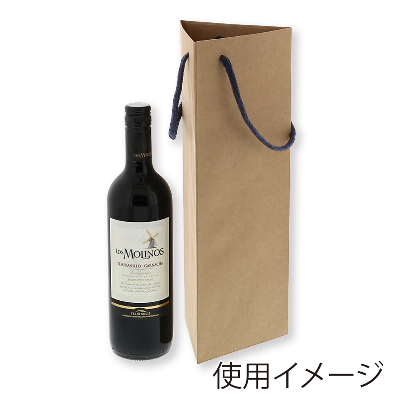 HEIKO 紙袋 トライアングルバッグ ワイン1本 クラフト 10枚