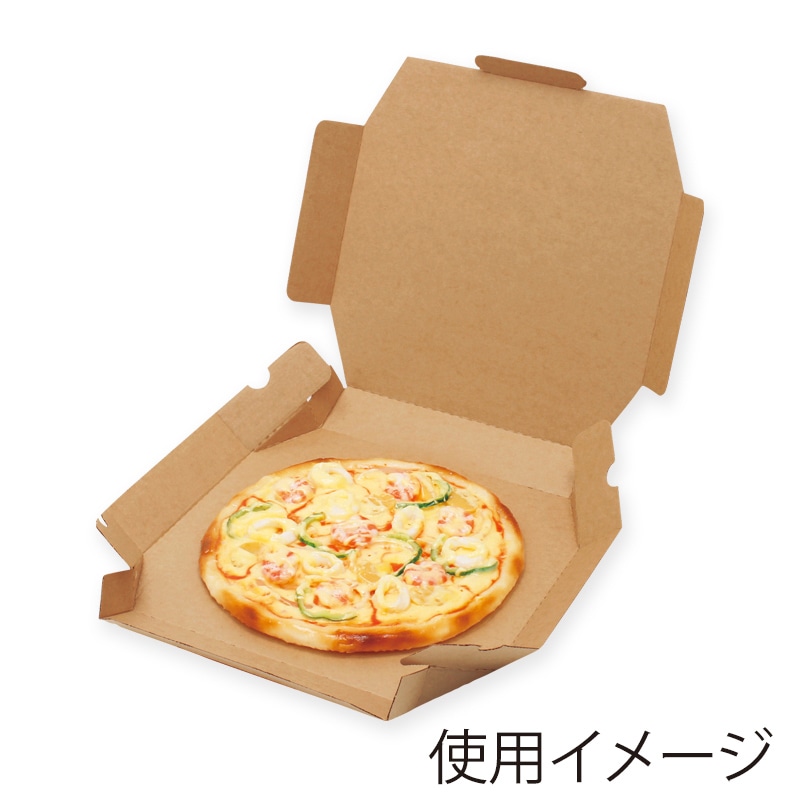  シモジマ　ＨＥＩＫＯ　食品箱　ネオクラフト　ピザボックス　Ｌ（１２インチ用）　＃００４２４８００５　１セット（５０枚：１０枚×５パック） 