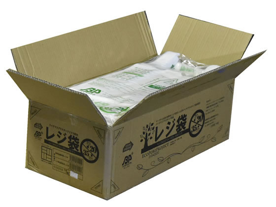 【直送品】紺屋商事 バイオマス25%配合レジ袋(乳白) 20号 100枚×20袋 1箱（ご注文単位1箱)