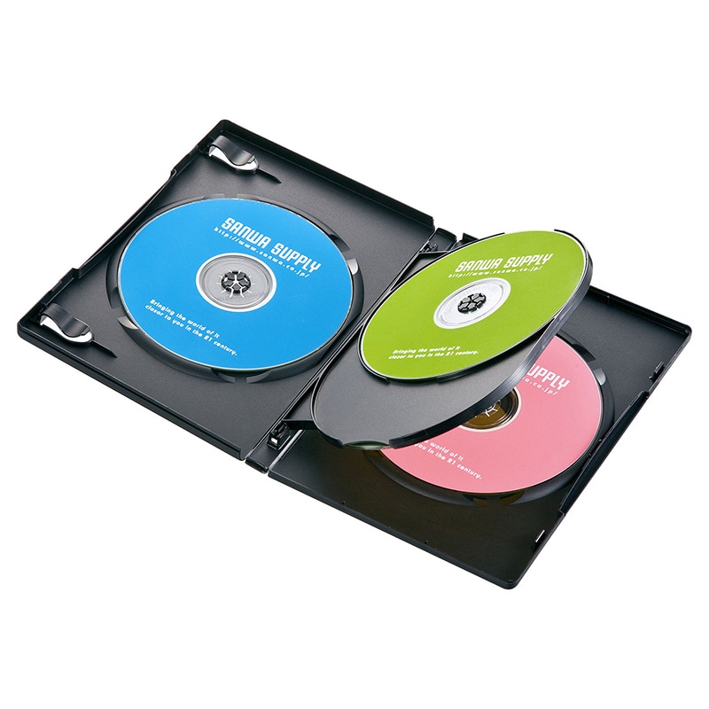 【直送品】 サンワサプライ DVDトールケース　10枚セット  DVD－TN4－10BKN　ブラック 1個（ご注文単位1個）
