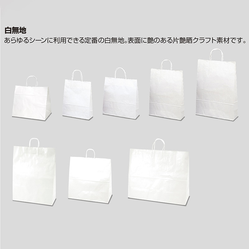 【直送品】 ササガワ 手提げ紙袋 白無地　幅広小　50枚 50－5000 1包（ご注文単位1包）