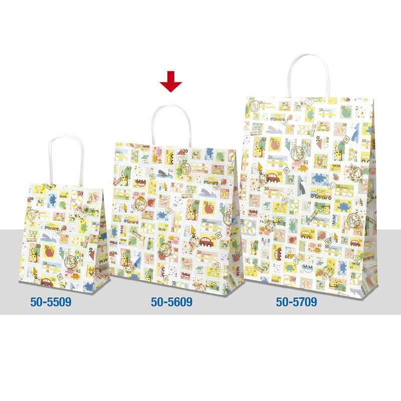 【直送品】 ササガワ 手提げ紙袋 プチスタンプ　320×110×330 50－5609 1包（ご注文単位1包）