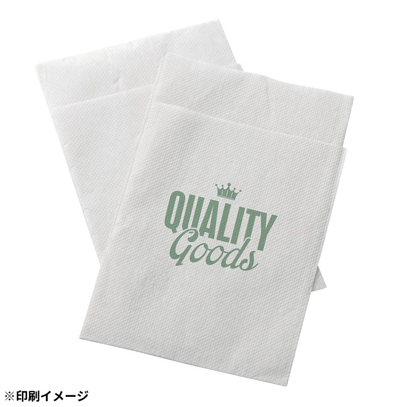 【オリジナル印刷】 特注紙ナプキン 6折ストレート 白 1色ベタ無 10000枚