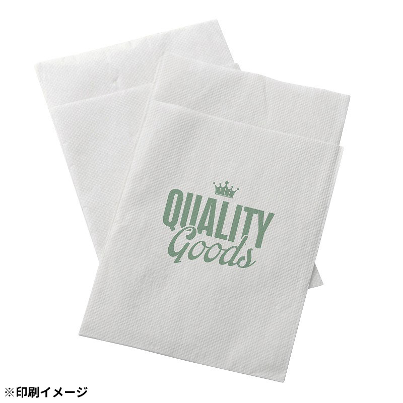 【オリジナル印刷】 特注紙ナプキン 6折ストレート 白　1色ベタ無　20000枚