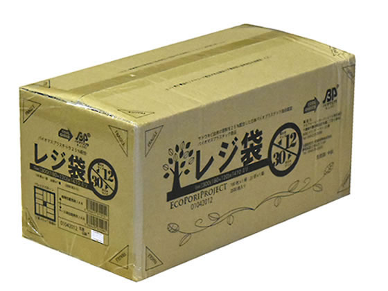 【直送品】紺屋商事 バイオマス25%配合レジ袋(乳白) 12号 100枚×25袋 1箱（ご注文単位1箱)