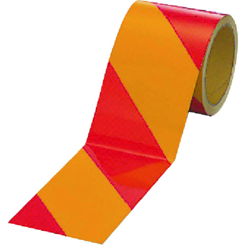 トラスコ中山 ユニット 反射トラテープ(赤/黄 ポリエステル樹脂フィルム 90mm幅×10ｍ（ご注文単位1巻）【直送品】