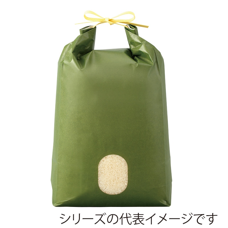 【直送品】マルタカ 米袋　紐付カラークラフト　保湿タイプ 無地　深緑　3kg KHP862 300枚/箱（ご注文単位1箱）