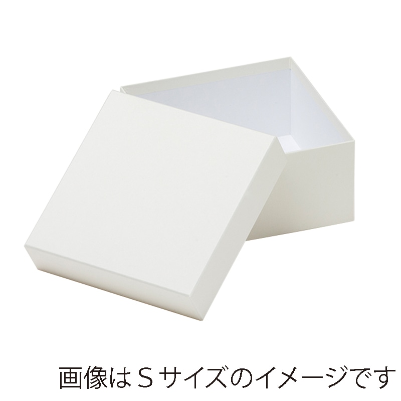 【直送品】 洋菓子箱　正方形フェザーギフトケース L　ホワイト 1257　1個（ご注文単位50個）