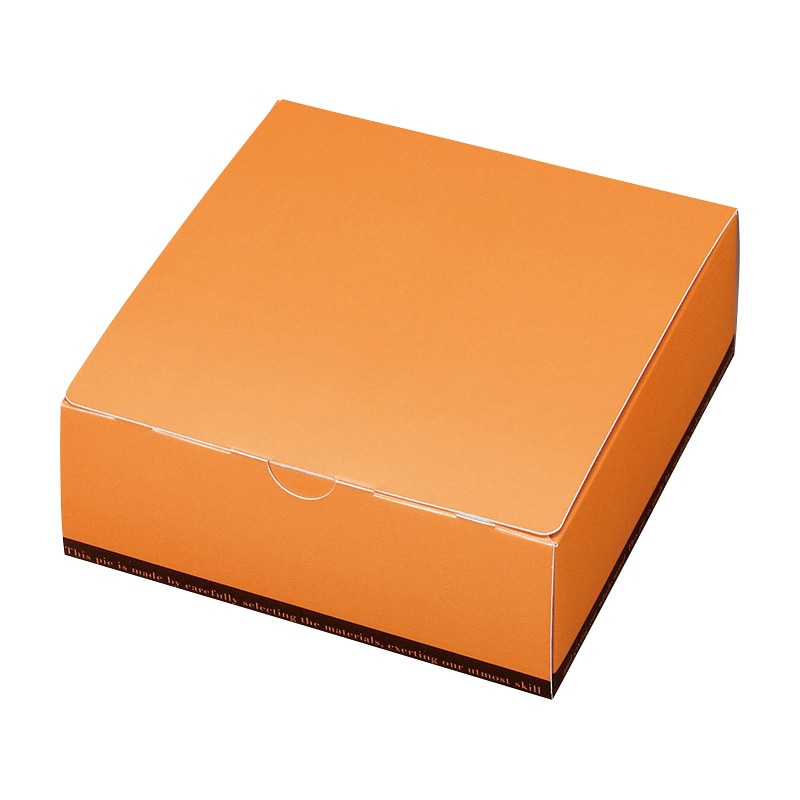 【直送品】cotta ケーキ箱　パイケース　トレーなし 4．5号 77315　オレンジ 10枚/束（ご注文単位1束）