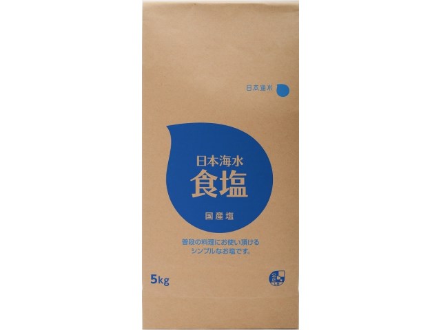 直送品】 日本海水 日本海水 食塩 5kg 常温 1袋※軽（ご注文単位1袋