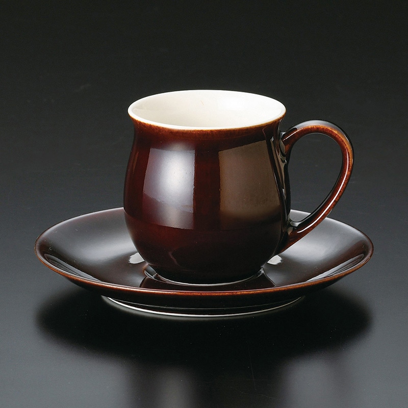 山万 パルファン　こげ茶釉　コーヒー碗皿  71936－409 1個（ご注文単位1個）【直送品】