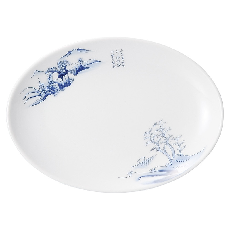 【直送品】山万 上絵山水　8吋メタプラター 75442－449 1個（ご注文単位1個）