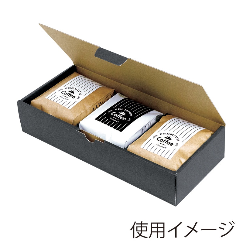 【直送品】 ヤマニパッケージ コーヒーギフト箱 200g×3ヶ用 COT－22　紺　50枚/束（ご注文単位2束）