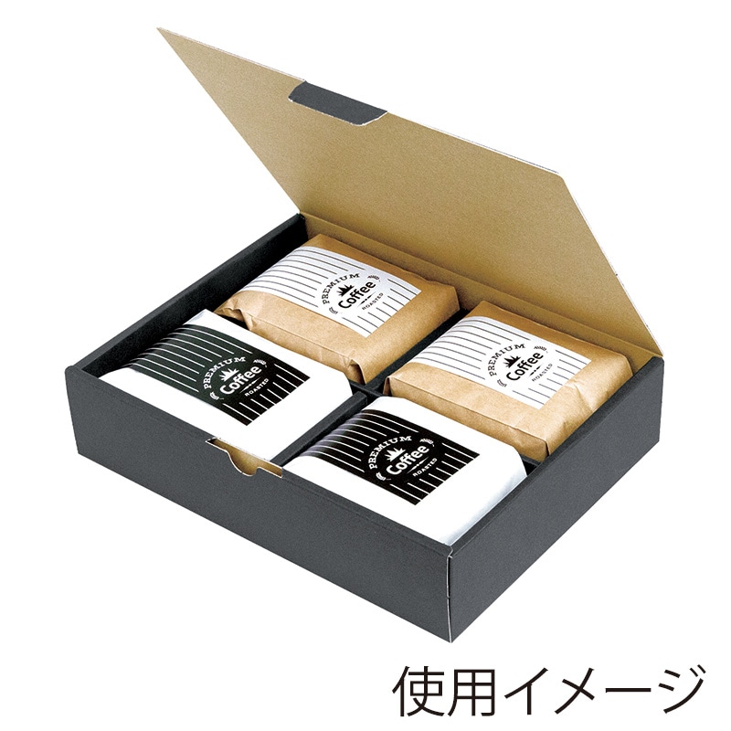 【直送品】 ヤマニパッケージ コーヒーギフト箱 200g×4ヶ用 COT－23　紺　50枚/束（ご注文単位2束）