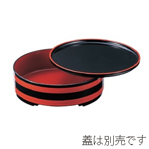 【直送品】 若泉漆器 尺0寸桶鉢　黒帯朱　本体  M－12－11 1個（ご注文単位1個）