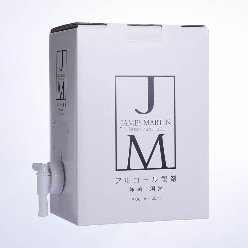 アルコール製剤 ジェームズマーティン フレッシュサニタイザー 4.8L 詰替用 バッグインボックス 1箱 ※軽