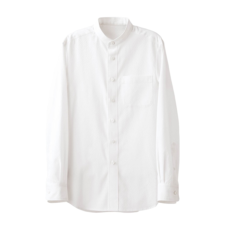 【直送品】 セブンユニフォーム スタンドカラーシャツ　男女兼用　長袖 LL　ホワイト CH4466-0　1枚（ご注文単位1枚）