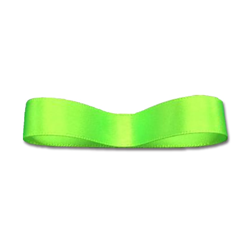 HEIKO シングルサテンリボン 12mm幅×20m巻 ネオンカラーグリーン 1巻