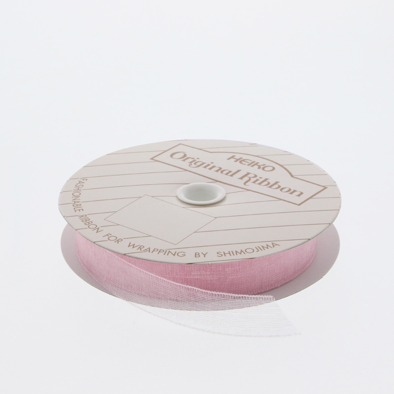 HEIKO オーガンジーリボン 12mm幅×15m巻 ピンク