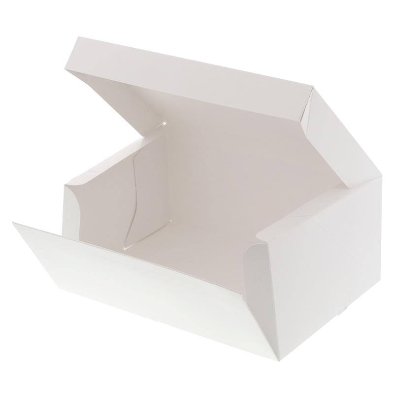 紺×赤 ケース販売HEIKO 箱 サイドオープンケーキ箱 4号 白 ケーキ8個用