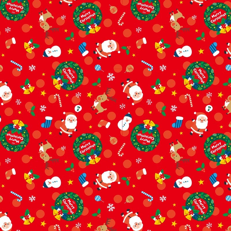 HEIKO クリスマス包装紙 半才 ハッピーリースR 50枚｜【シモジマ】包装用品・店舗用品の通販サイト