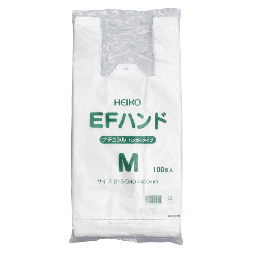 HEIKO レジ袋 EFハンド ナチュラル(半透明) ハンガータイプ M 100枚