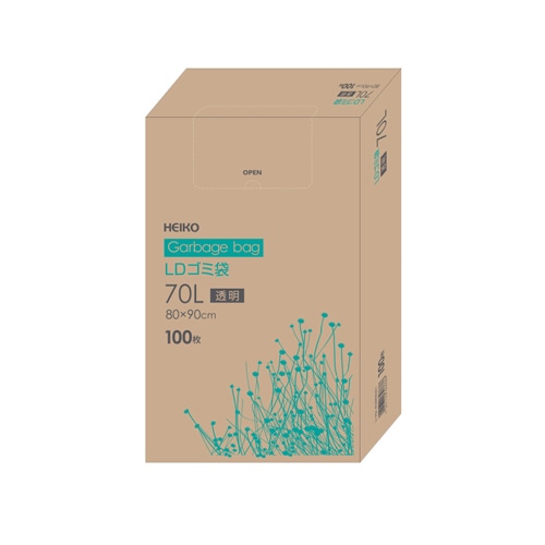 HEIKO ゴミ袋 LDゴミ袋 箱入 透明 70L 100枚/箱