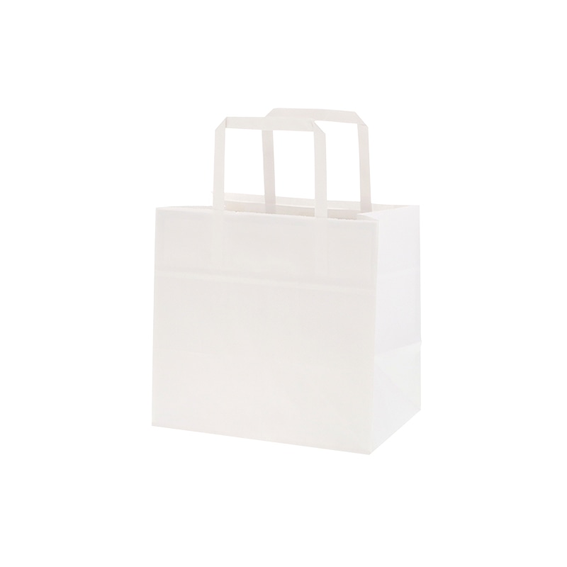 SWAN 紙袋 Nフラットチャームバッグ 220-1(平手) 白無地 50枚｜【シモジマ】包装用品・店舗用品の通販サイト