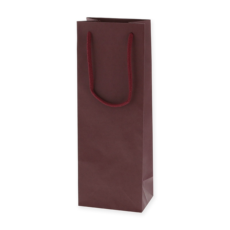 HEIKO 紙袋 カラーチャームバッグ ワインL 1本用 エンジ 10枚