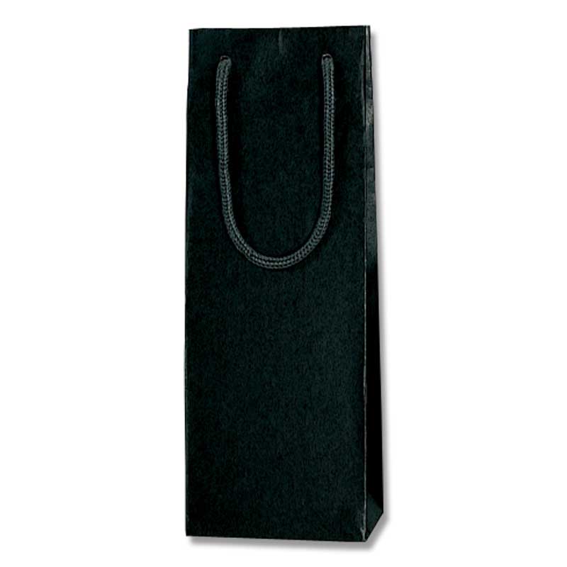 HEIKO 紙袋 カラーチャームバッグ ワインL 1本用 黒 10枚