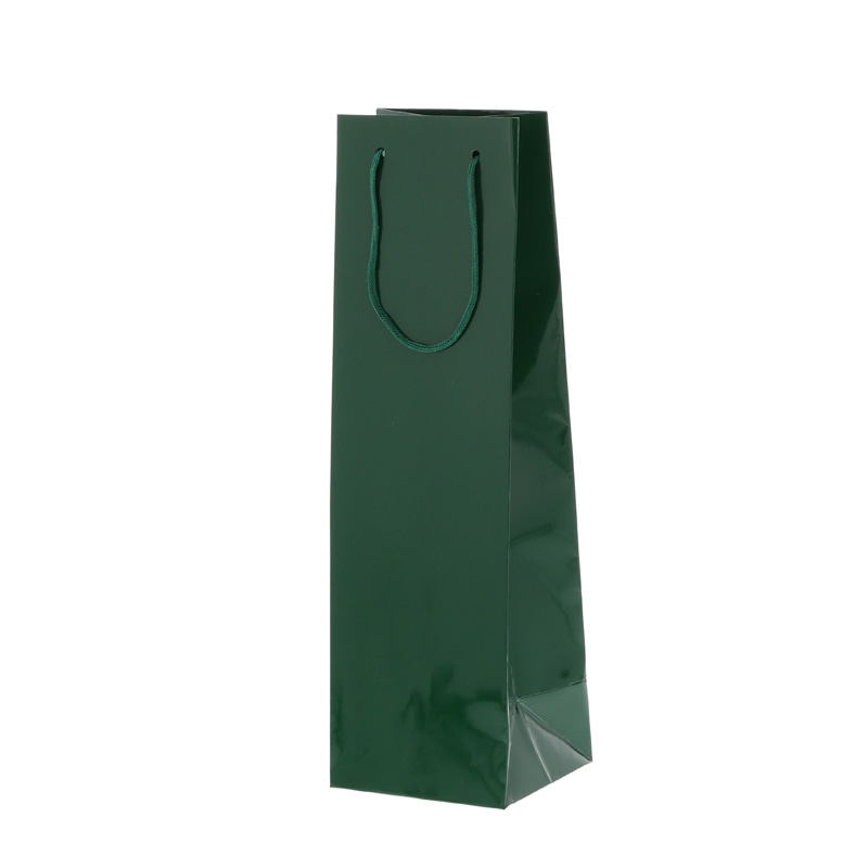HEIKO 紙袋 ブライトバッグ ワイン1本用 グリーン 10枚