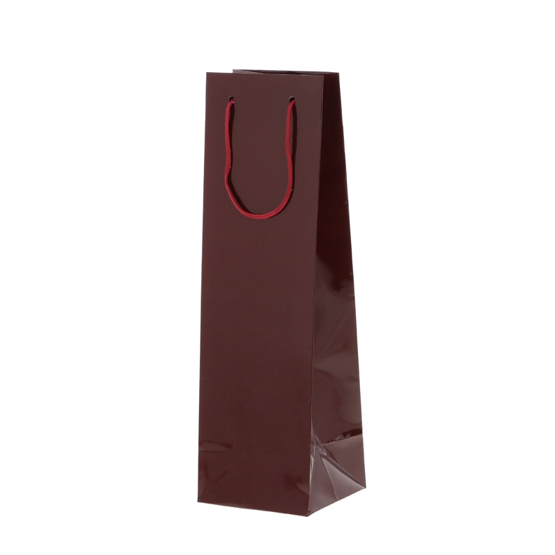 HEIKO 紙袋 ブライトバッグ ワイン1本用 エンジ 10枚