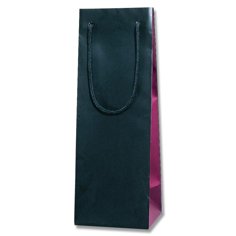 HEIKO 紙袋 ブライトバッグ LL KWI(黒×ワイン) 10枚