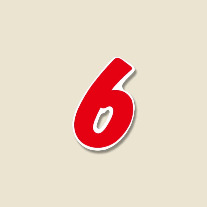 HEIKO Nナンバーセルフ(シール) S 6・9共用 赤 64片