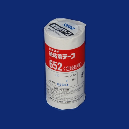 積水化学工業 セキスイ 紙粘着テープ No.652 20mm×18m巻 6巻