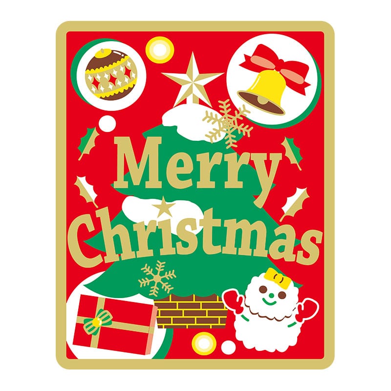 ヒカリ紙工 シール　SMラベル 500枚入  GY022 Merry Christmas　1袋（ご注文単位1袋）【直送品】